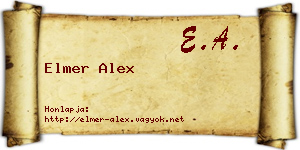 Elmer Alex névjegykártya